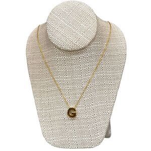 Gold  Tone Stainless Steel  initial Pendant necklace Letter G